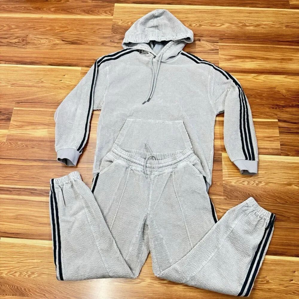IVY Park Beyoncé x Adidas 2pc Corduroy Tracksuit Sweatpants Hoodie Set Sweatsuit